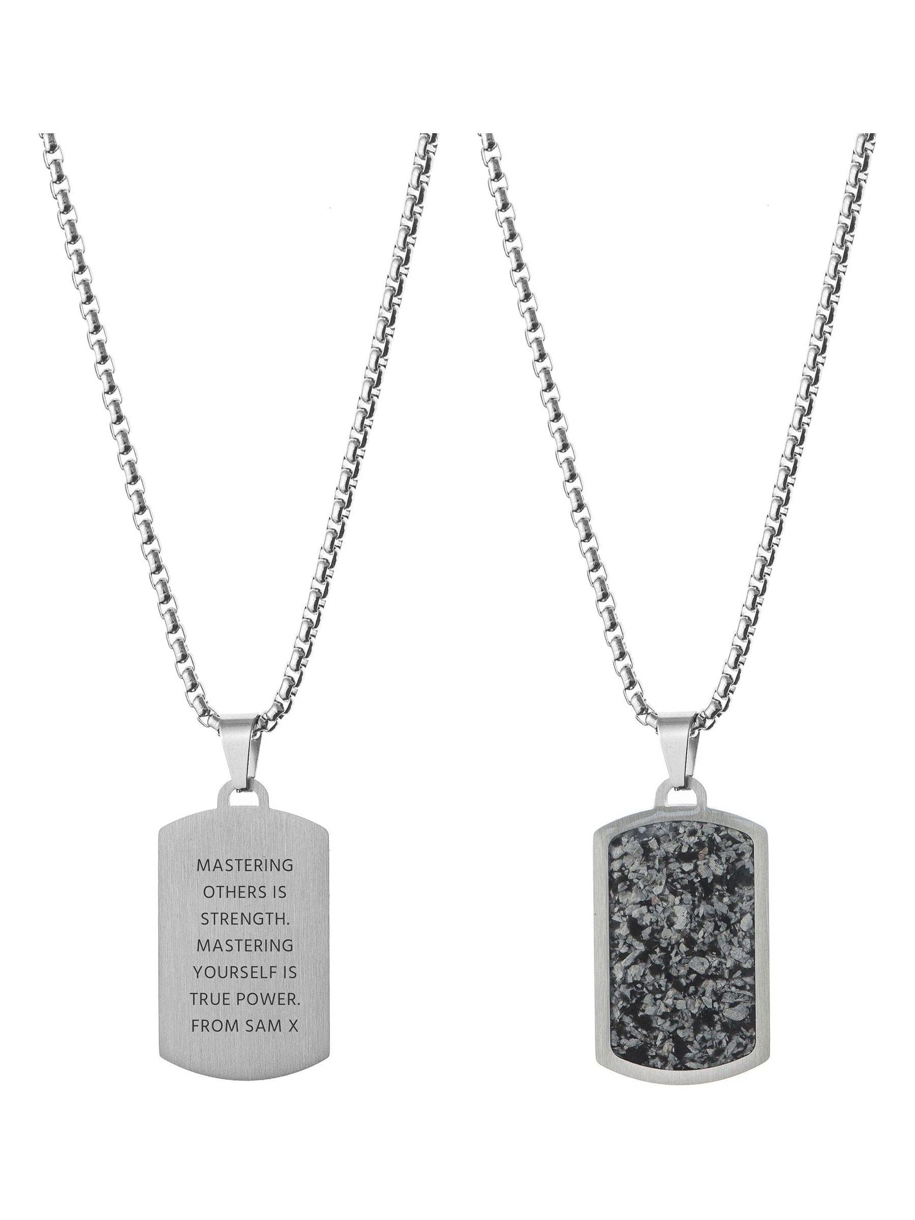 Treat Republic personalised snowflake obsidian dog tag necklace (British brand)