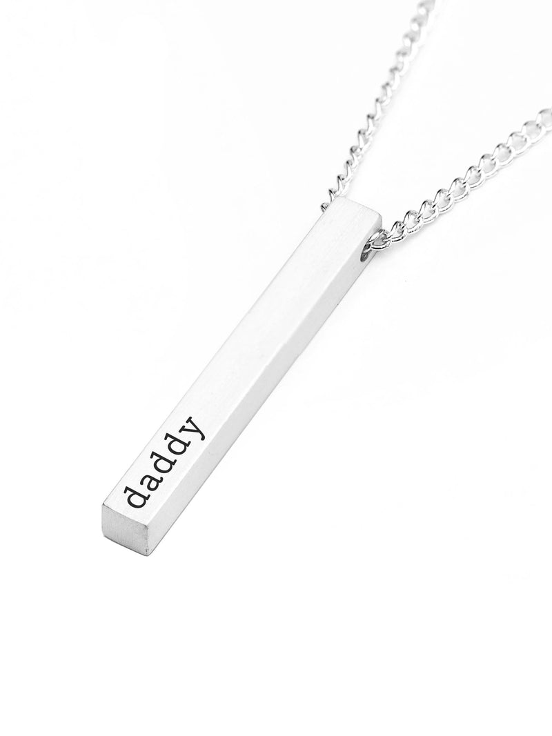 Treat Republic Mens Silver Tone Personalised Necklace