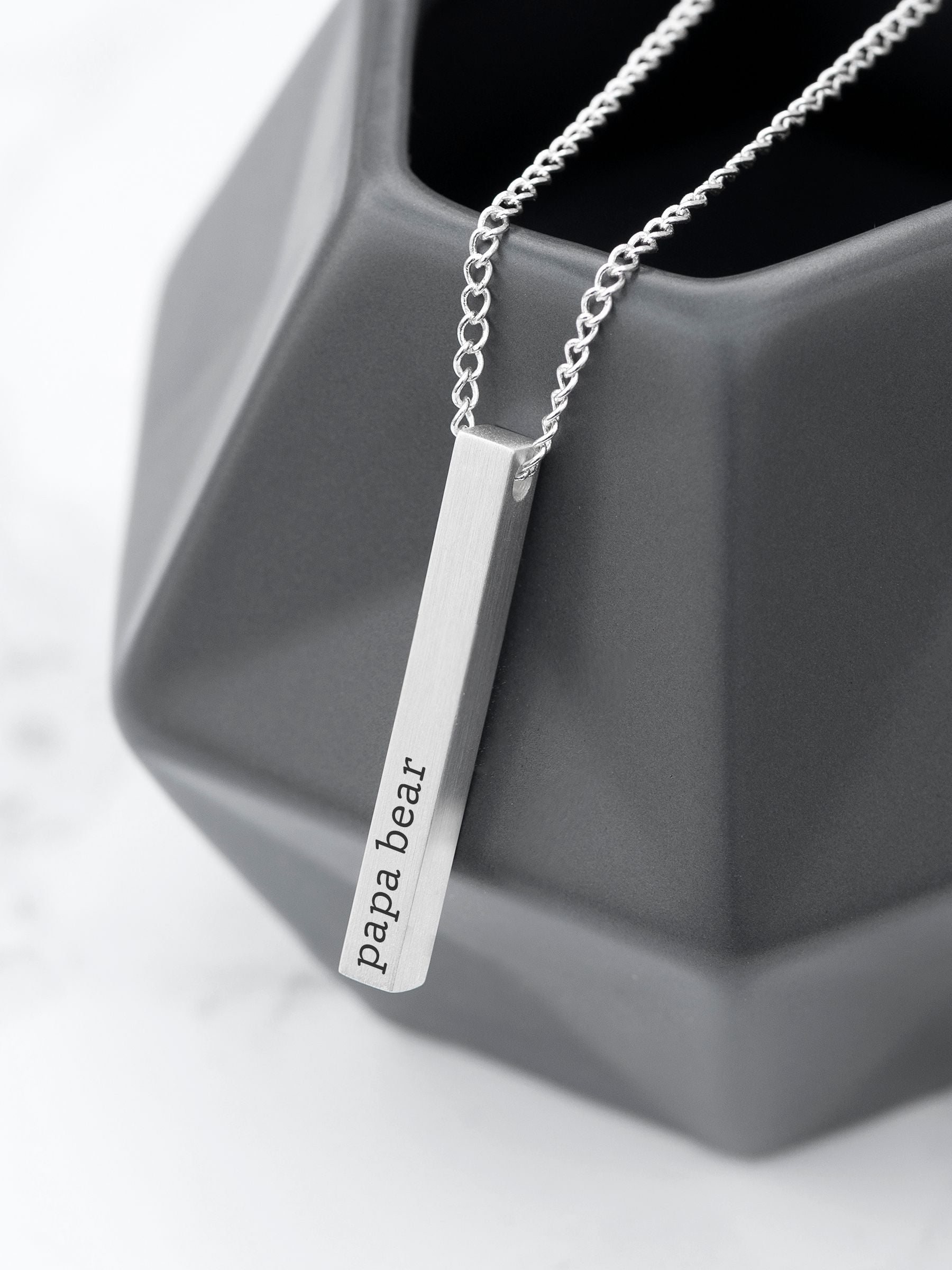Treat Republic Mens Silver Tone Personalised Necklace