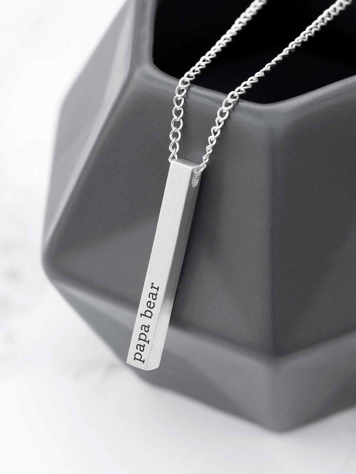 Treat Republic Mens Silver Tone Personalised Necklace