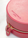 Treat Republic Personalised Pink Coral Round Jewellery Case