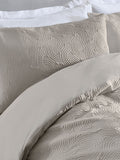 Grey Silver Embossed Geometric Texture Duvet Cover and Pillowcase Set
