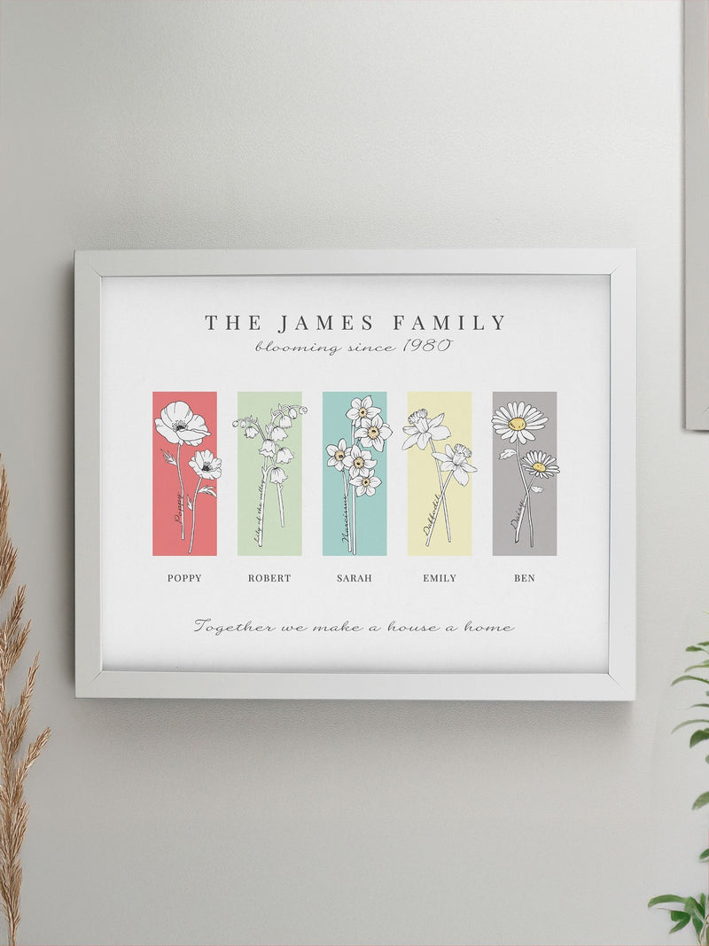 PMC Flower of the Month Framed Print A4, imported from the UK