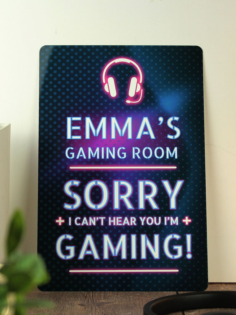 PMC personalised I'm gaming metal sign 19.4x30.5cm, imported from the UK