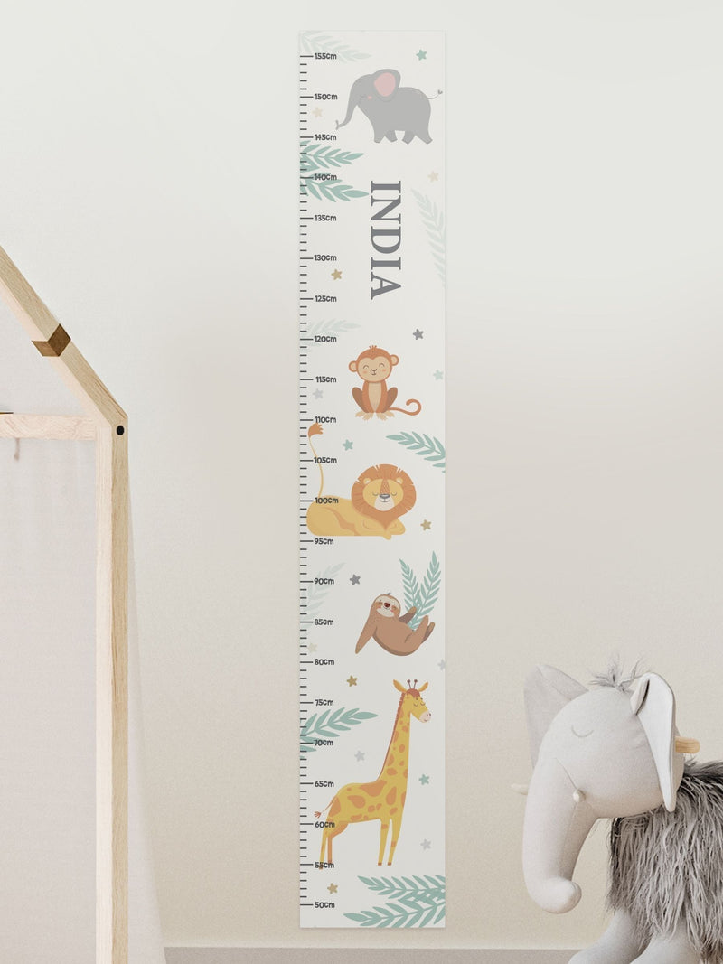 PMC personalised animal height white chart, imported from the UK