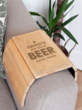 PMC Personalised Beer Goes Here wooden sofa tray, imported from the UK