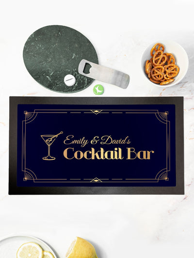 Treat Republic Stylish Cocktail Black Bar Mat