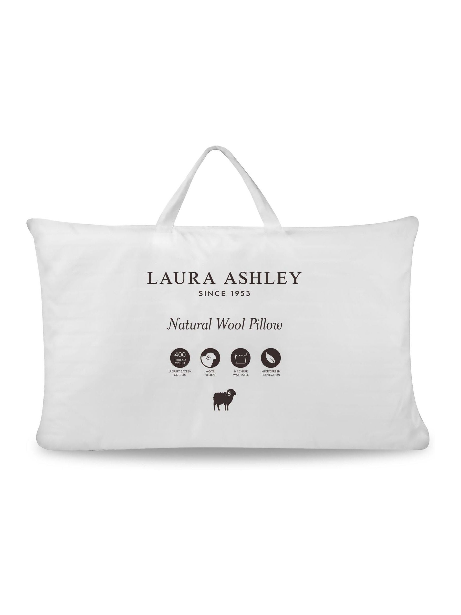 Laura Ashley White Natural Wool Pillow