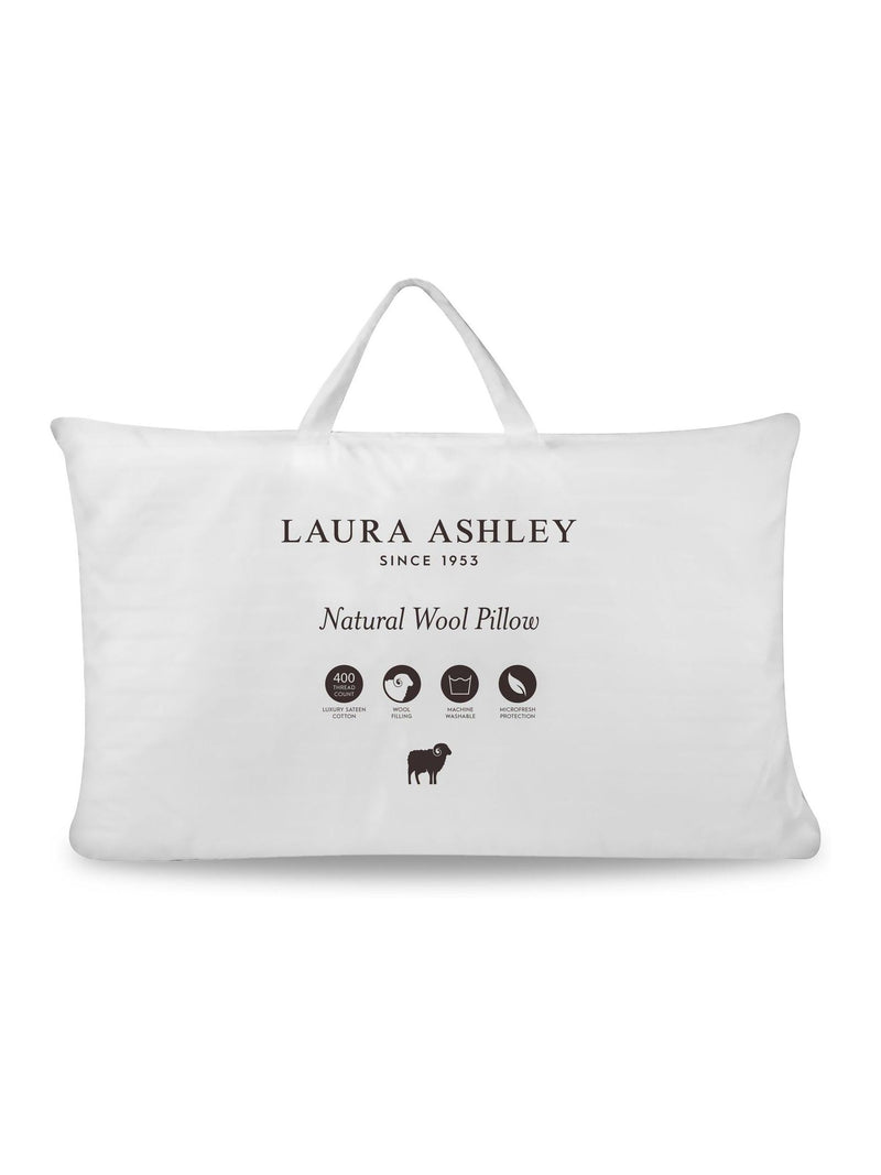 Laura Ashley White Natural Wool Pillow