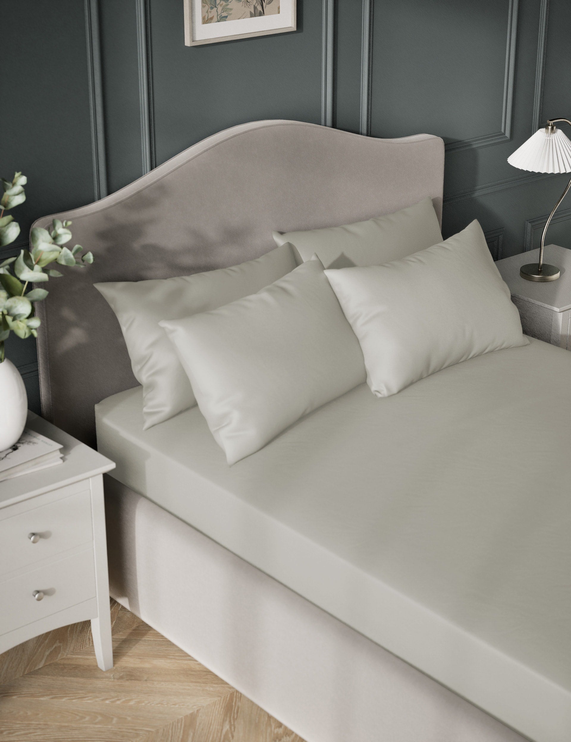 Egyptian cotton sateen deep fitted sheet 30cm deep - British product