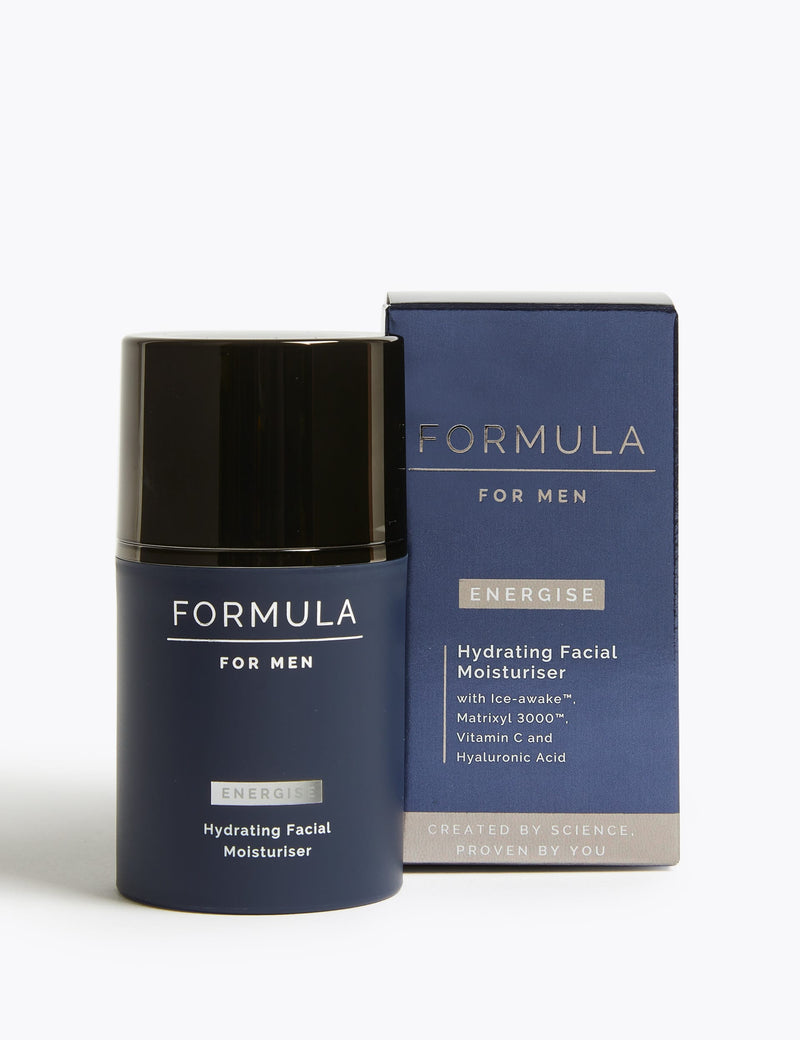 Energise men's hydrating facial moisturiser 50ml - British product