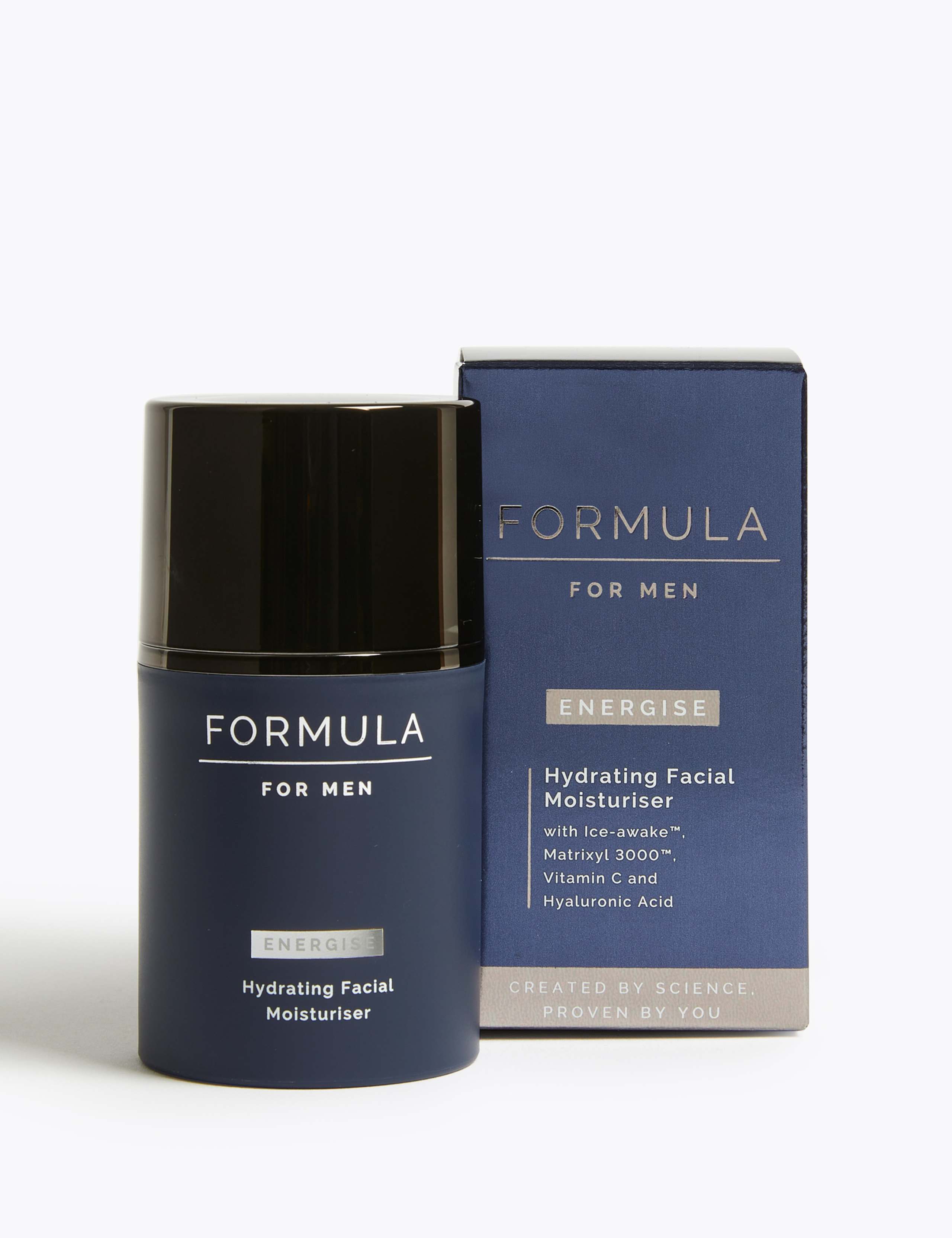 Energise men's hydrating facial moisturiser 50ml - British product