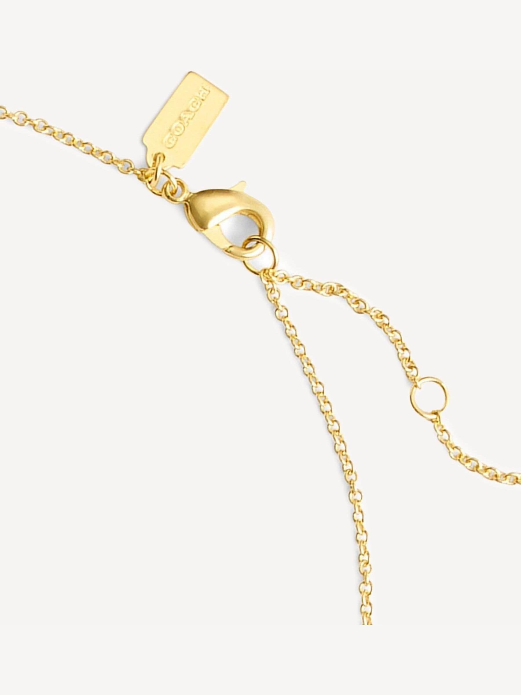 Adjustable Gold Tone Pearl Pendant Necklace