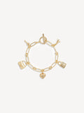 COACH Gold Tone Iconic Charm Bracelet