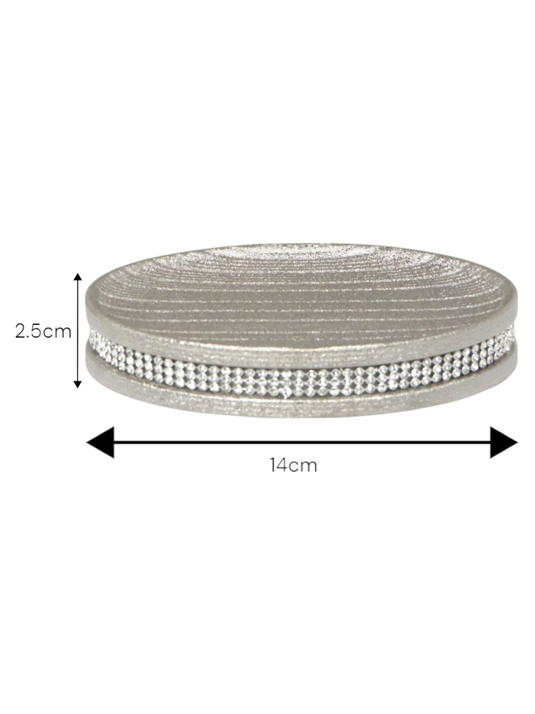 Showerdrape Silver Pzazz Diamante Soap Dish (British brand)