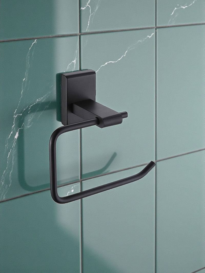 Showerdrape Black Unity toilet roll holder (British brand)