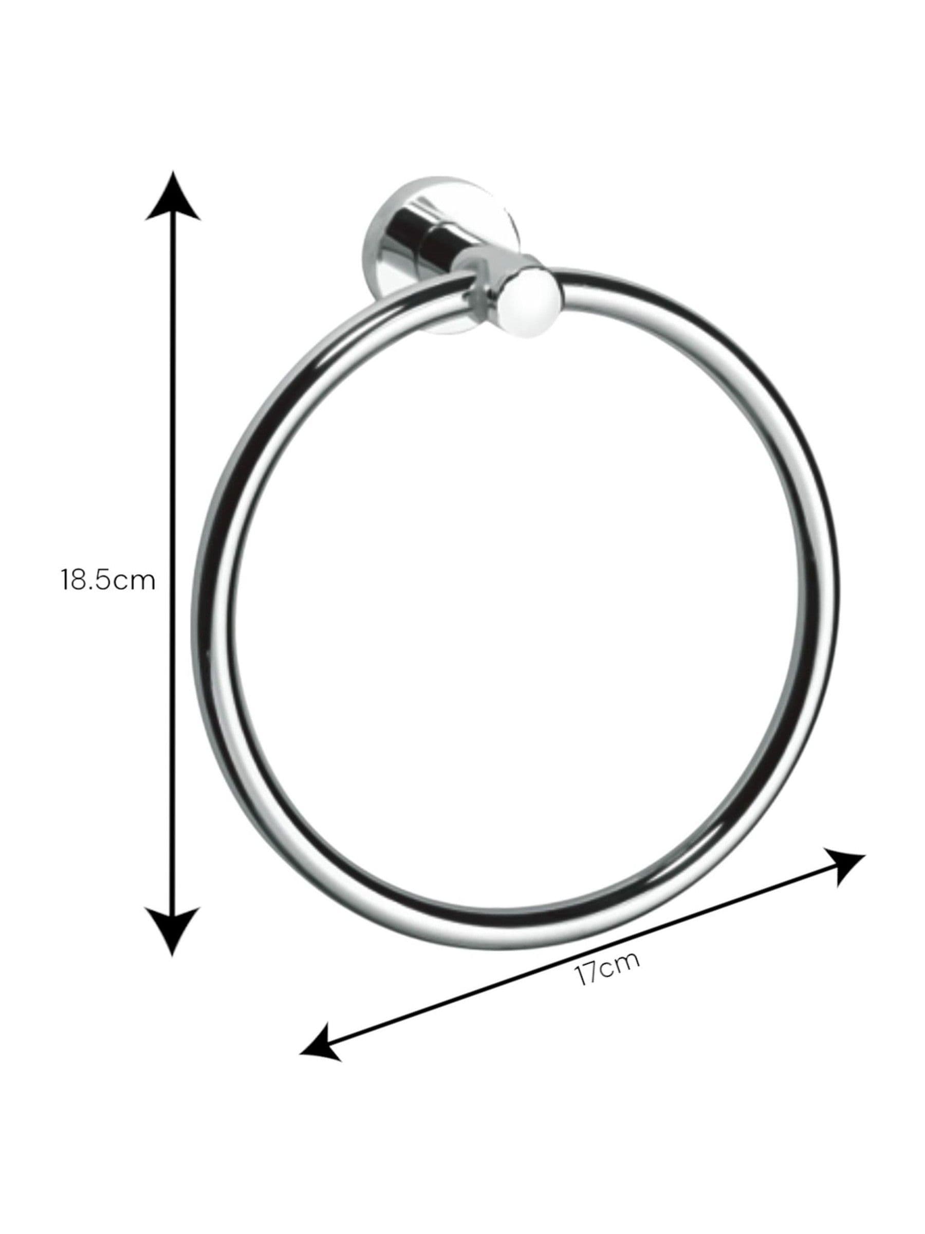 Showerdrape Silver Modernity wall mounted towel ring (British brand)