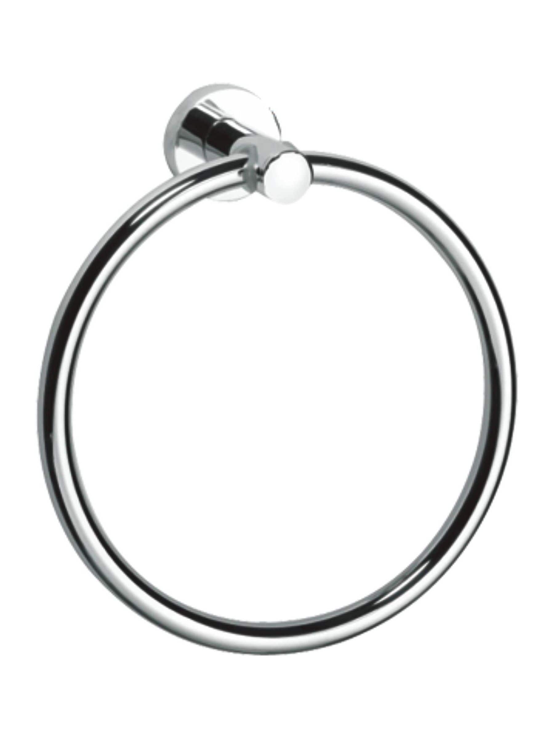 Showerdrape Silver Modernity wall mounted towel ring (British brand)