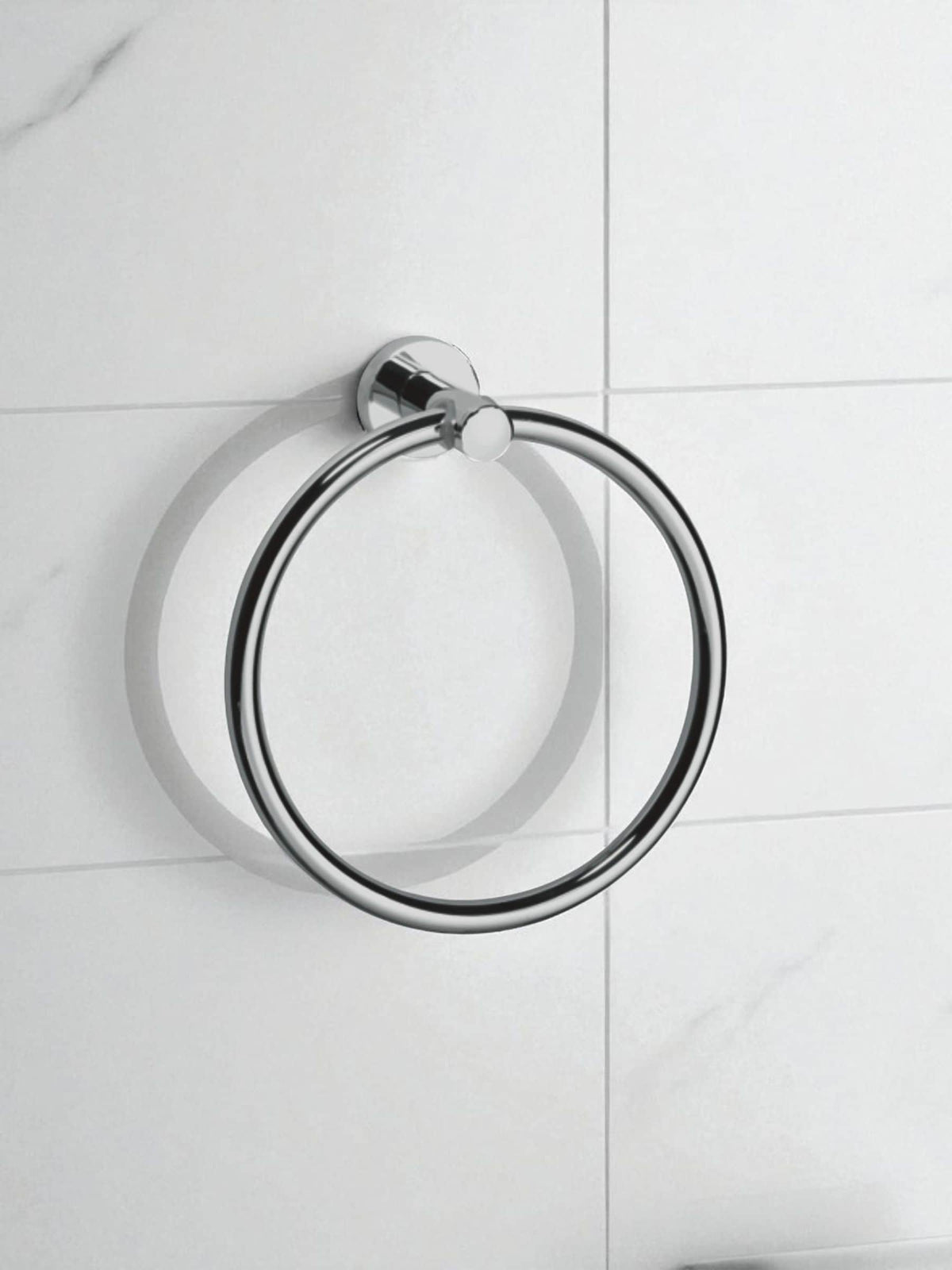 Showerdrape Silver Modernity wall mounted towel ring (British brand)