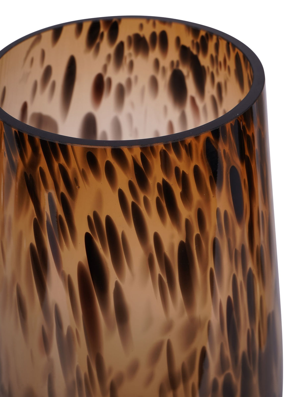 Libra Interiors Brown Black Savanna Glass Vase with Brass Base