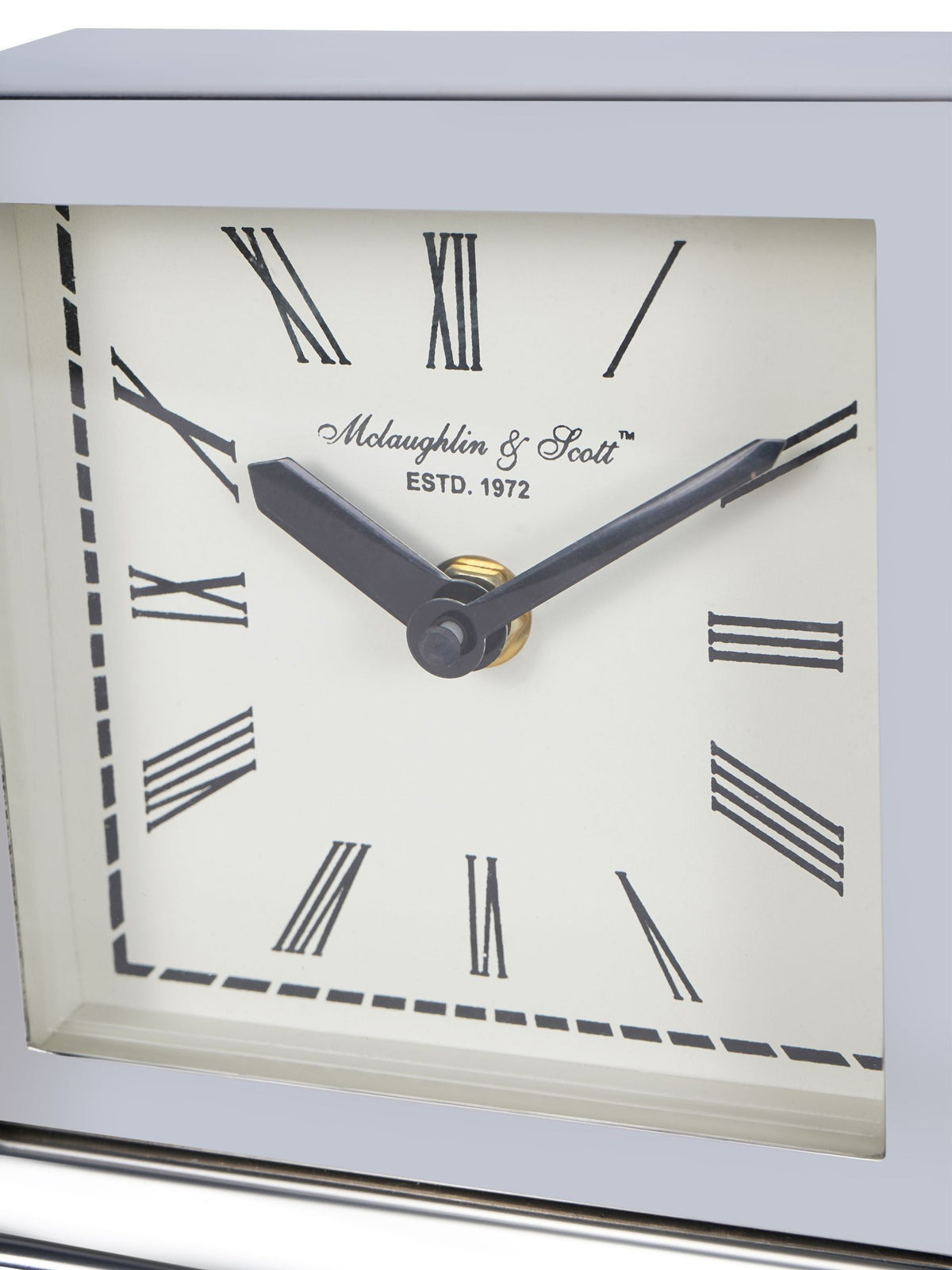 Libra Interiors Silver Plaza Nickel Mantel Clock