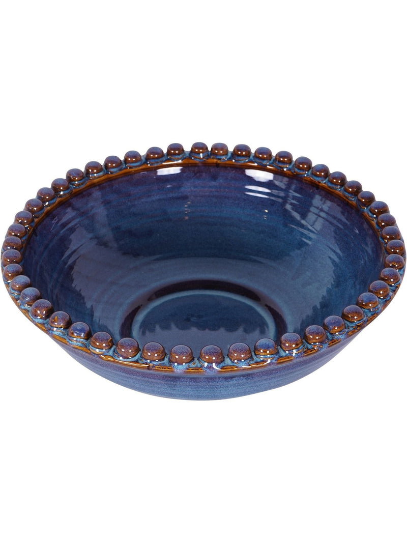 Libra Interiors Blue Mediterranean Reactive Glaze Ceramic Bowl