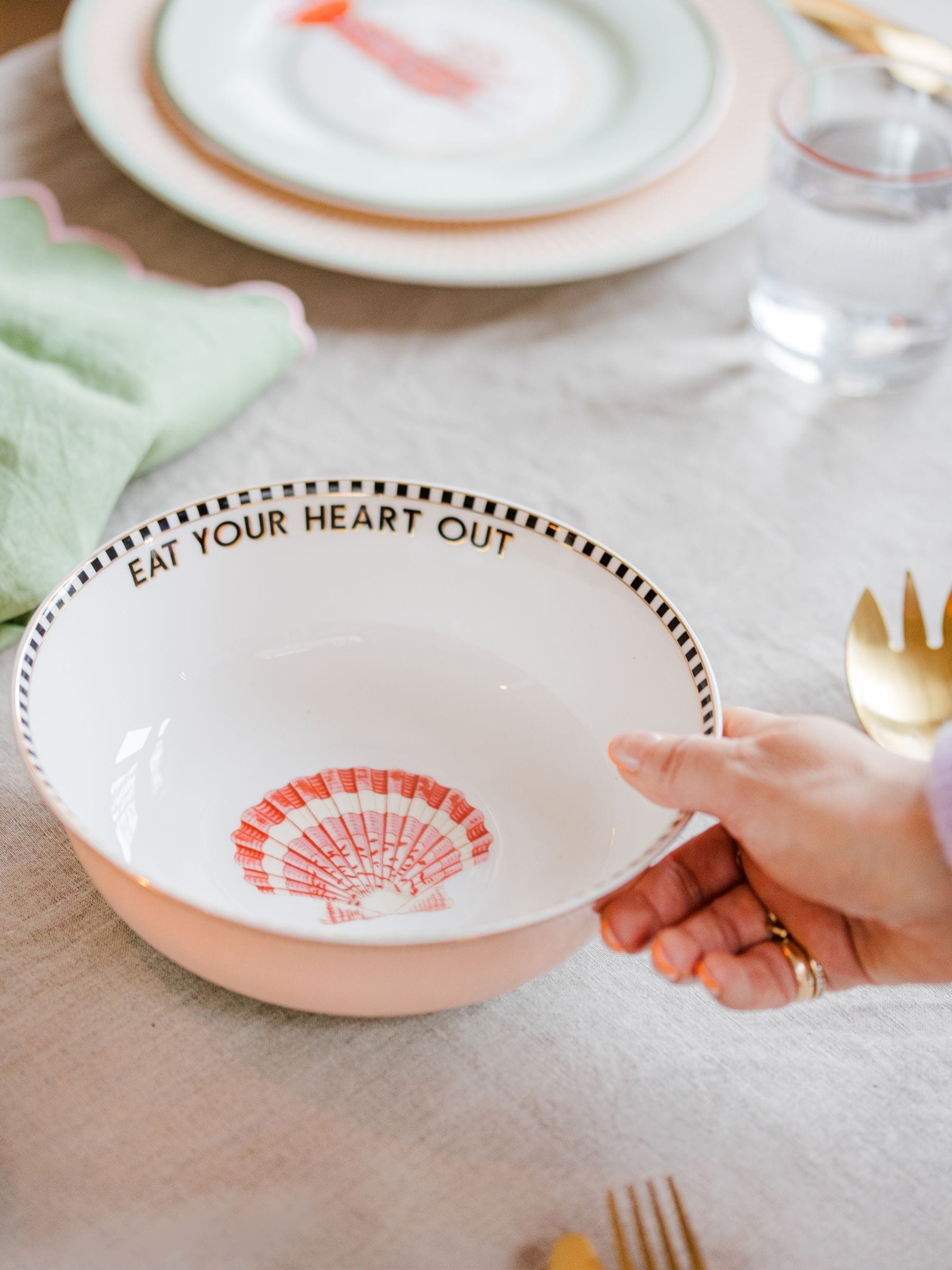 Yvonne Ellen pink shell serving bowl (British brand)