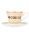 Yvonne Ellen Multi Boozy Prosecco teacup and saucer 8cm height (British brand)