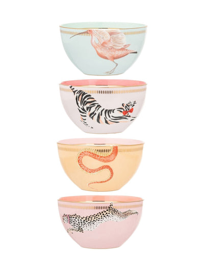 Yvonne Ellen Set of 4 Multi Animal Cereal Bowls