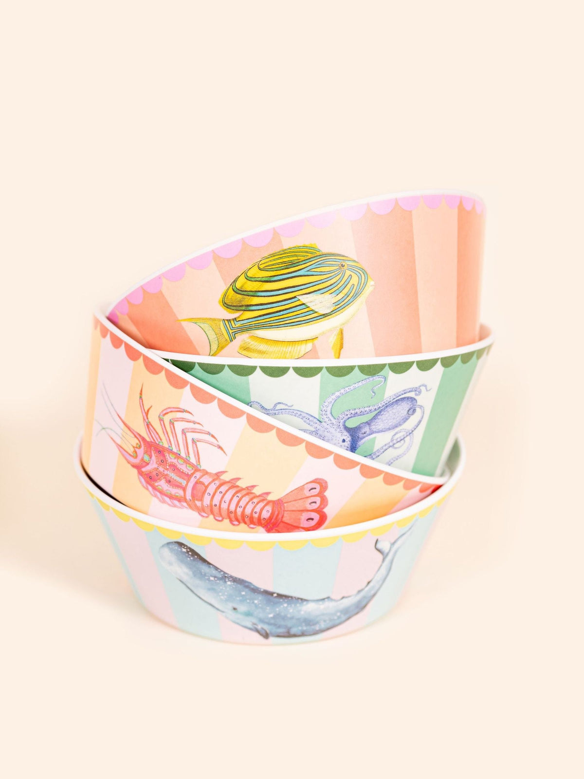 Yvonne Ellen Set of 4 Multi Melamine Picnic Bowls
