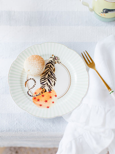 Yvonne Ellen Set of 4 Multi Animal Print Stoneware Tea Plates