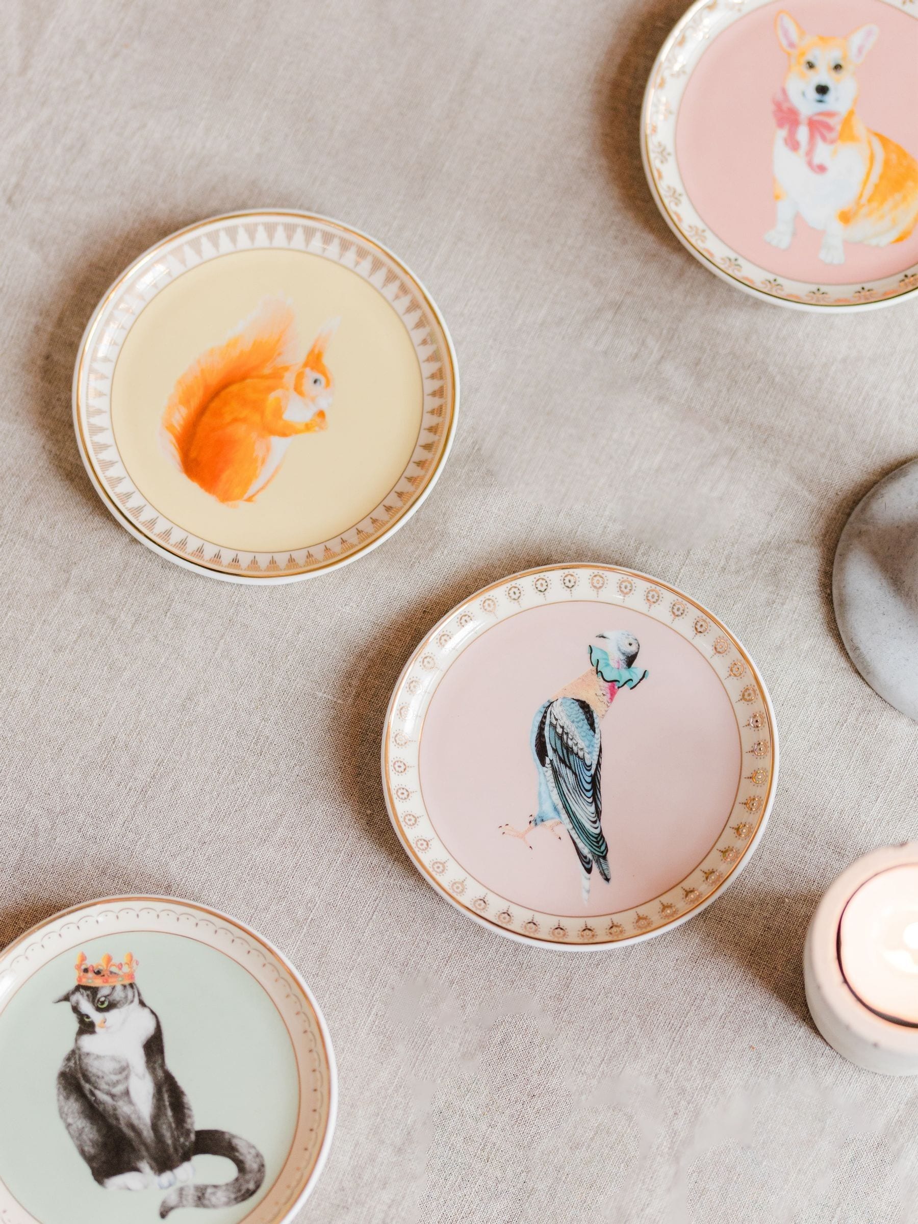 Yvonne Ellen set of 4 multi-design ceramic coasters (British brand)