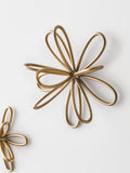 Gold metal flower wall plaques set of three (British brand)