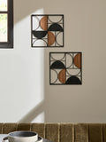 Bronx black metal abstract wall art set of 2, 30x30cm - British product
