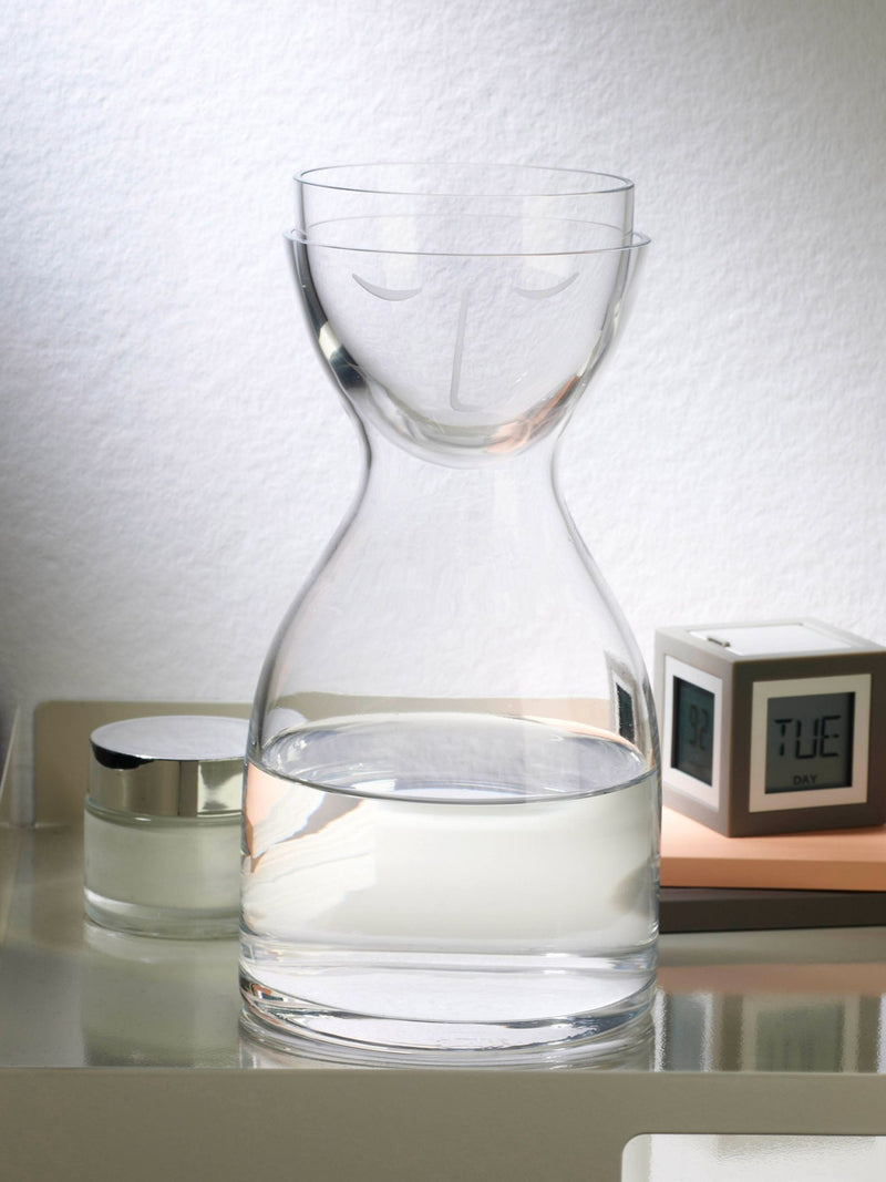 Nude Clear Mr. and Mrs. Short Night Water Jug and Glass Set