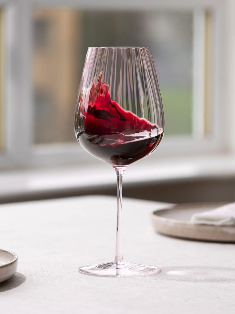 Dusty Rose Round Up red wine glasses set of two, imported from the UK