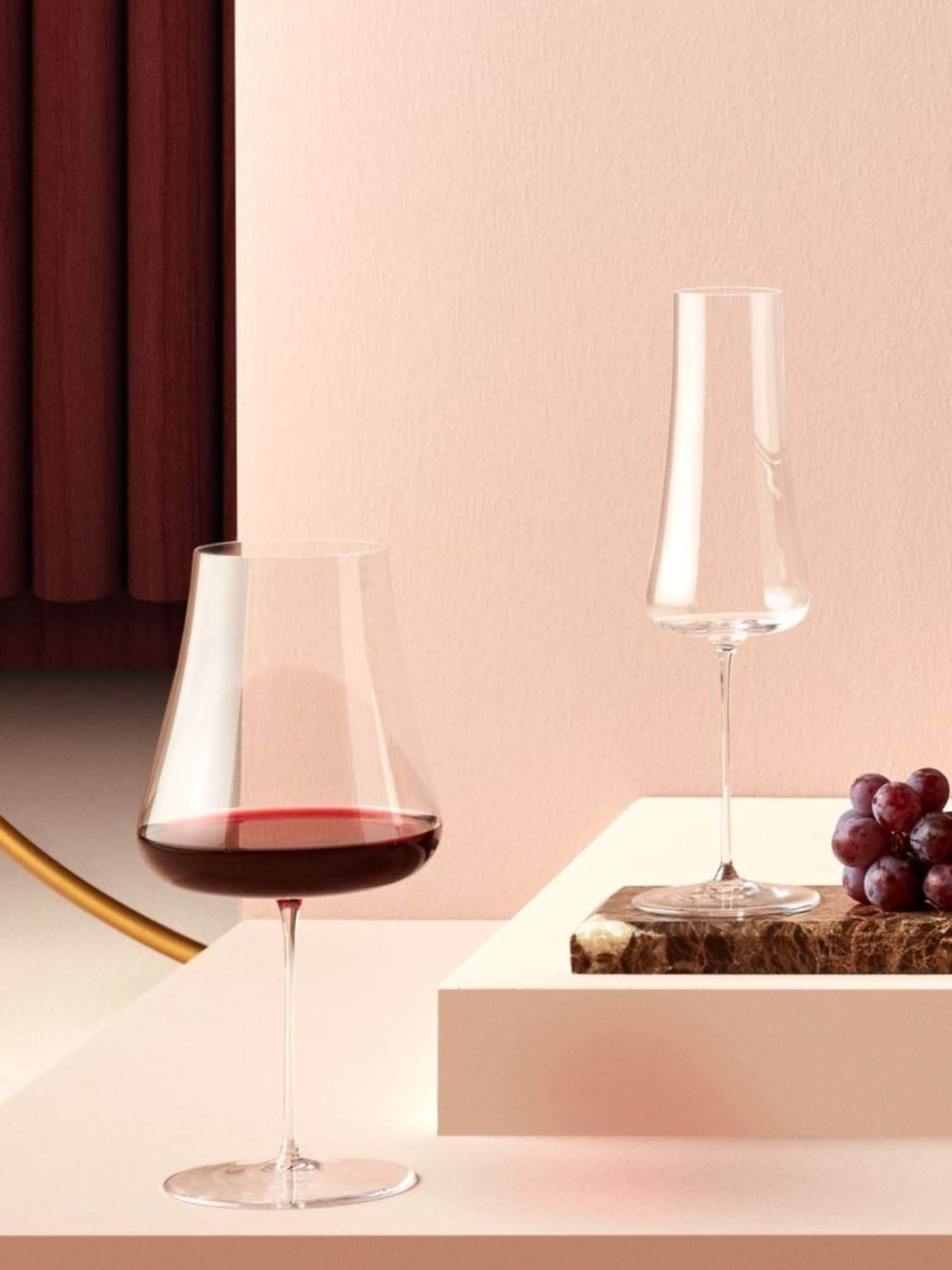 Nude Clear Red Wine Glass 25cm, imported from the UK