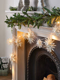 White lit paper snowflake Christmas garland 150cm (British brand)