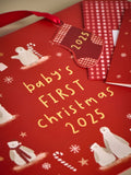 Red Babys First Christmas 2025 Gift Bag and Card Set