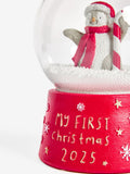 Red Penguin Babys First Christmas 2025 Snow Globe