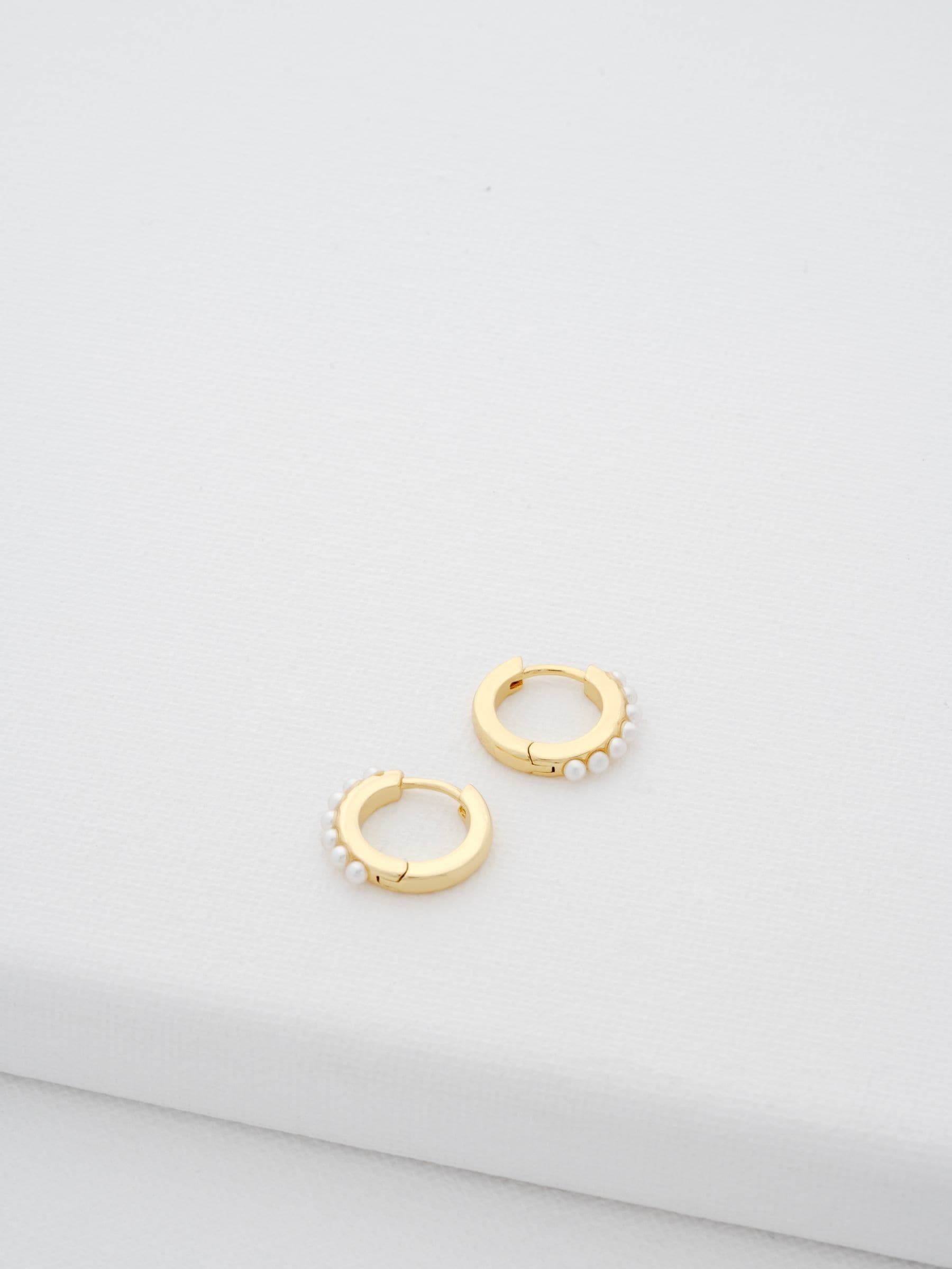 Ted Baker gold tone pearl persia huggie earrings (British brand)