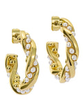 Ted Baker Gold Tone, Pearl Tiyaa: Twisted Pearl Hoop Earrings