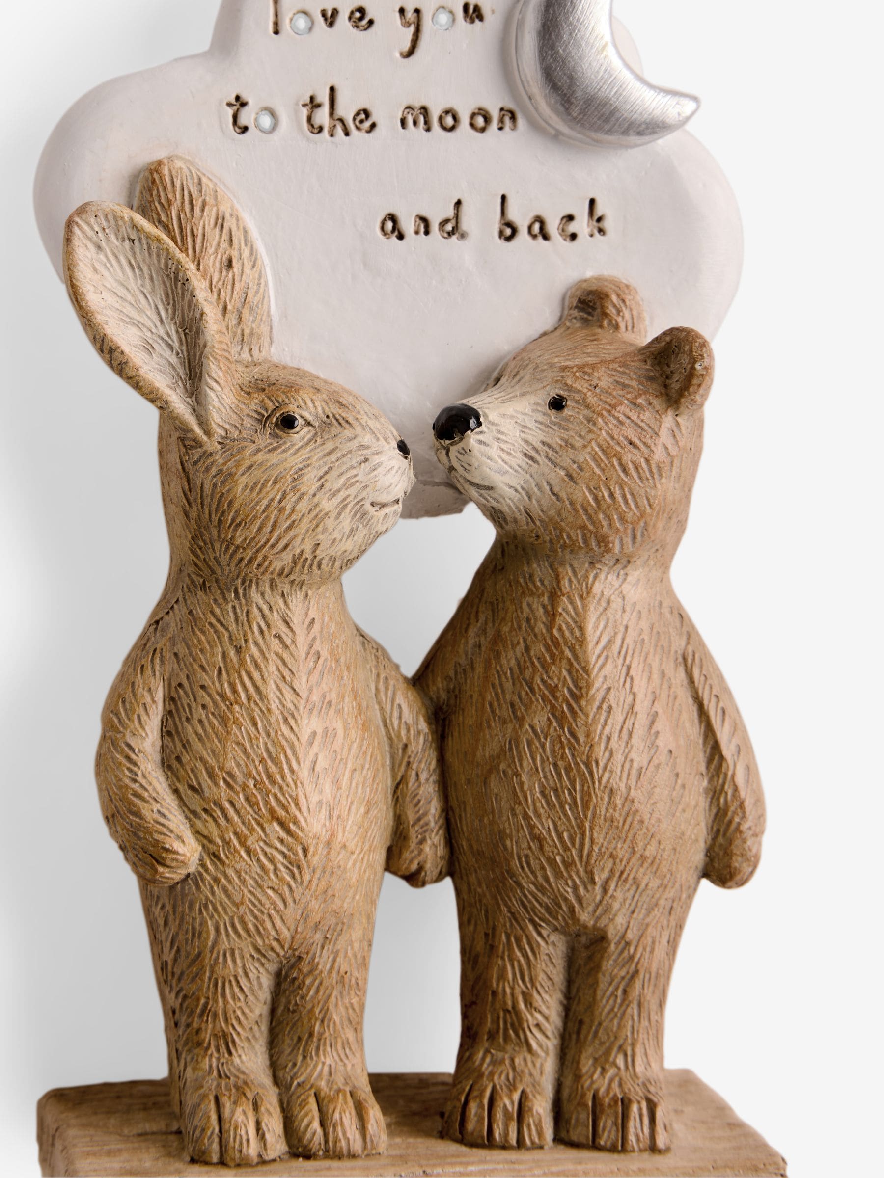 Neutral Bertie Bear Love You To The Moon hanging decoration 13cm height, imported from the UK
