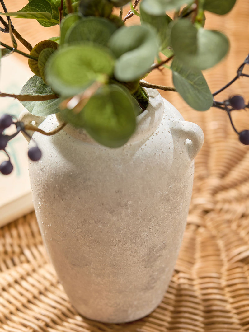 Blue Artificial Winter Arrangement in Lydford Vase