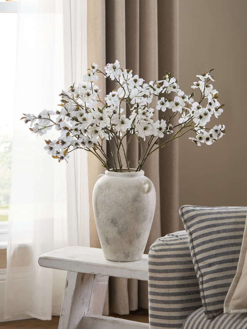 White artificial blossom 3 stems (British brand)