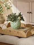 Green Artificial Plant In Spotted Ceramic Chicken Planter