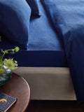 Navy brushed cotton supersoft deep fitted bed sheet, imported from the UK