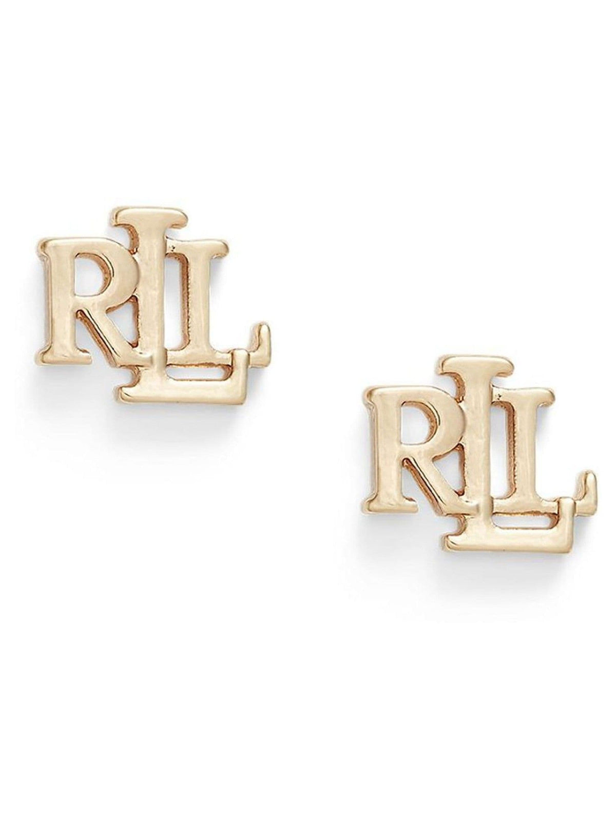 Lauren Ralph Lauren gold tone logo stud earrings, UK version