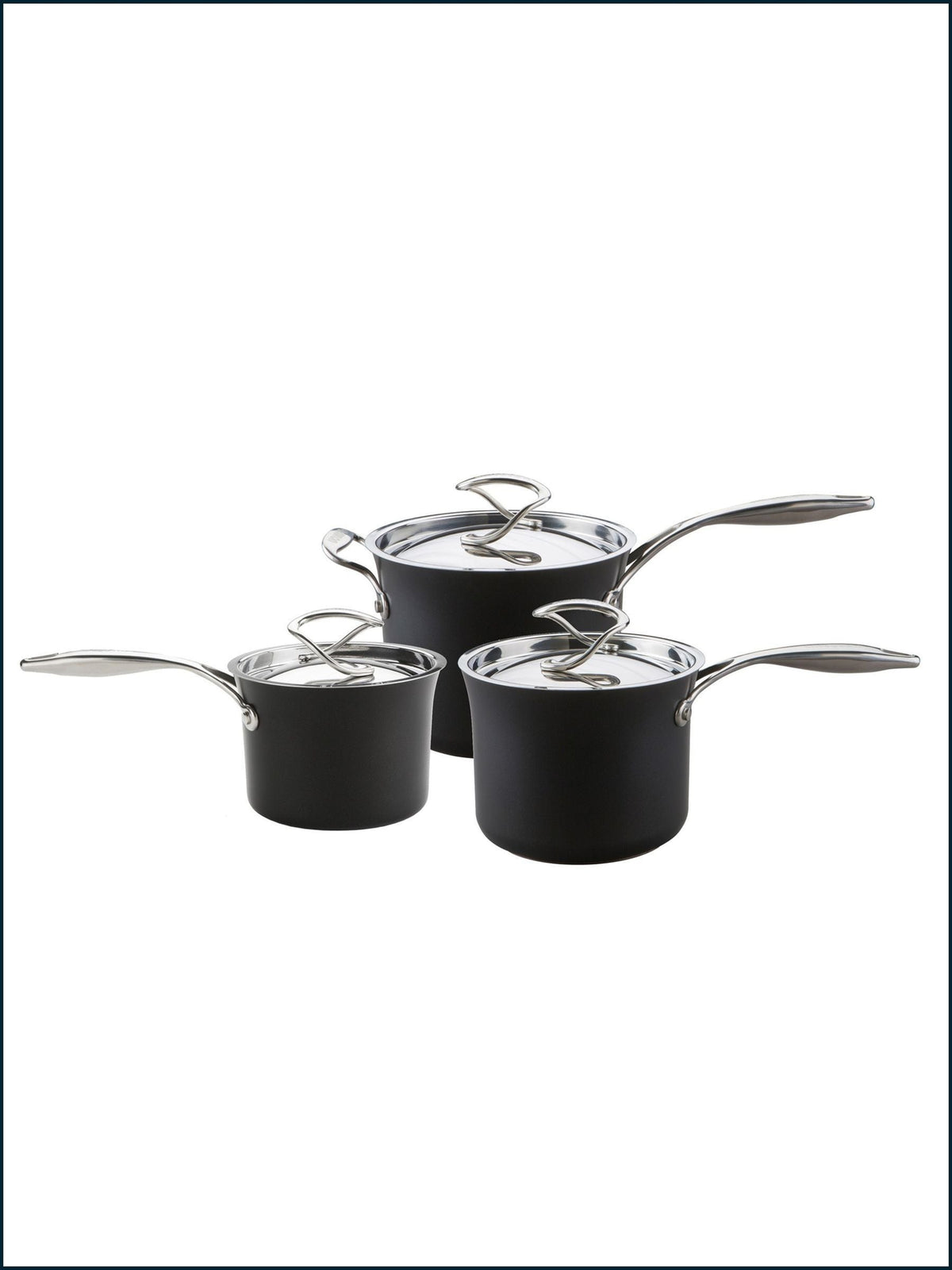 Circulon Black Style Hard Anodised Saucepan Set 16cm 18cm 20cm - British product