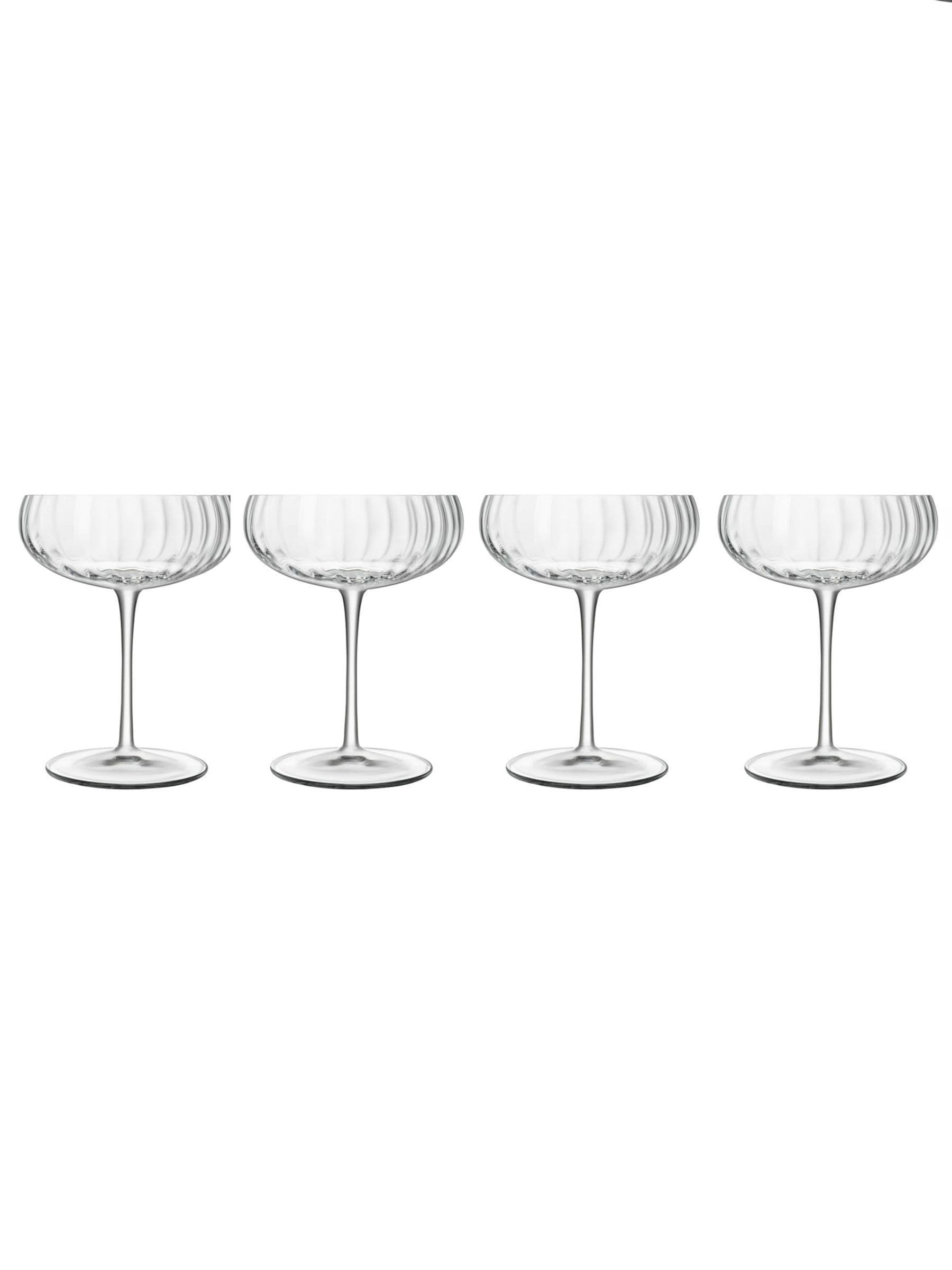 Luigi Bormioli grey Optica champagne glasses set of 4, UK version